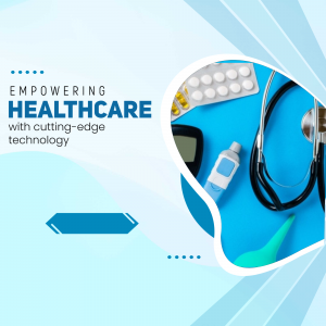 Healthcare technology concept with pills, stethoscope, and medical devices