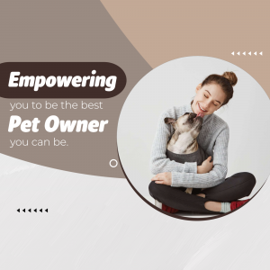 Woman hugging a French Bulldog with text 'Empowering you to be the best Pet Owner'