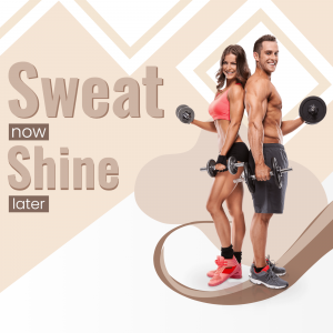 Fit couple with dumbbells promoting a fitness lifestyle