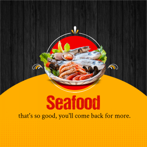 A vibrant image of a seafood platter with fish, shrimp, and shellfish.