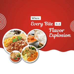 Collage of various flavorful dishes with text 'Where Every Bite is a Flavor Explosion'