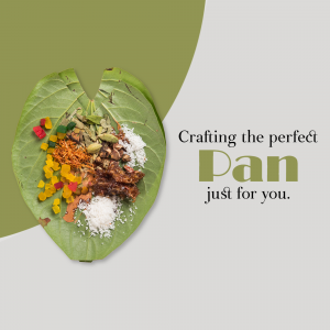 Close-up of a betel leaf filled with spices and ingredients for Pan.