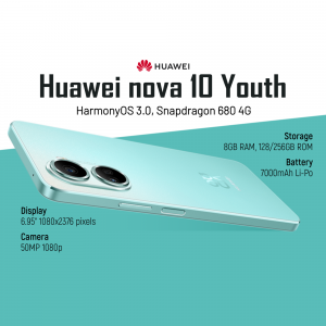 Huawei Nova 10 Youth smartphone in mint green color