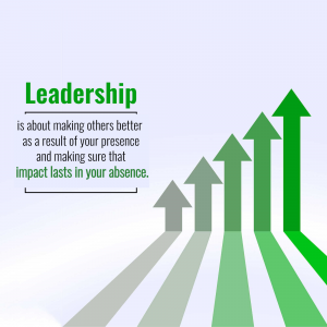 Leadership quote with upward arrows