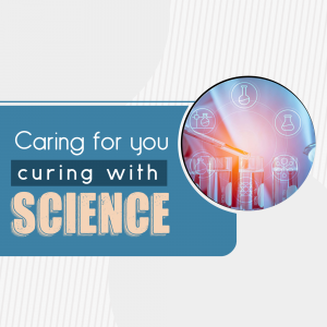 Image depicting medical research and healthcare with test tubes and scientific equipment.