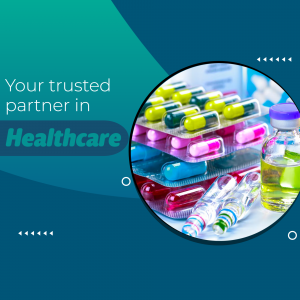 Image depicting pills, capsules, and vials representing healthcare and pharmaceuticals.