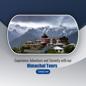 Scenic view of a village in Himachal Pradesh with snow-capped mountains in the background