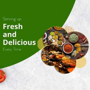 Collage of various Indian dishes with text 'Fresh and Delicious'