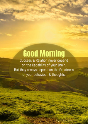 Scenic landscape with a motivational quote 'Good Morning'