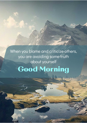 Scenic landscape with a motivational quote about self-reflection.