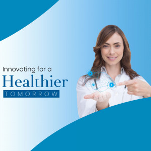 Doctor pointing at a digital health interface