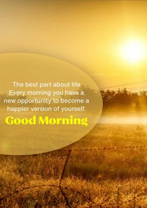 Sunrise over a field with a motivational quote about new beginnings