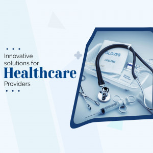Healthcare supplies with stethoscope and text 'Innovative solutions for Healthcare Providers'