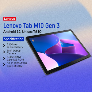 Lenovo Tab M10 Gen 3 Android Tablet with Specifications