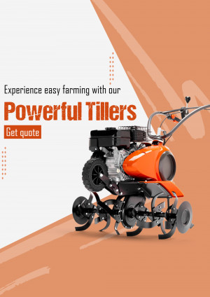 Orange power tiller for agricultural use