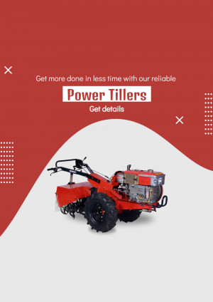 Red Power Tiller Agricultural Machine