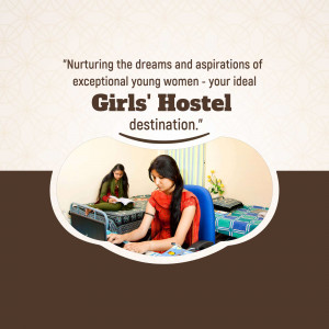 Image of two young women studying in a girls' hostel room.