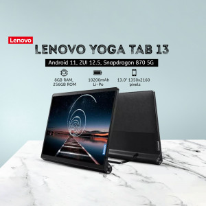 Lenovo Yoga Tab 13 tablet with specifications displayed