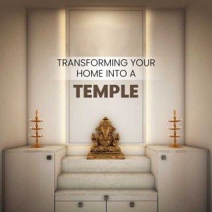 Modern home temple with Ganesha idol
