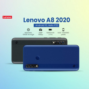 Lenovo A8 2020 Android Smartphone - Black and Blue