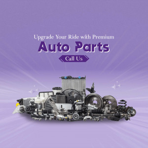 Assortment of auto parts with text promoting upgrades