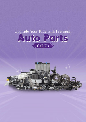Assortment of auto parts with text promoting upgrades