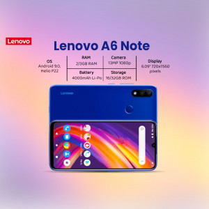 Lenovo A6 Note smartphone with key specifications displayed