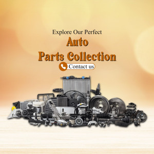 Assortment of auto parts with contact information