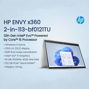 HP ENVY x360 2-in-1 laptop with Intel Core i5 processor and Windows 11