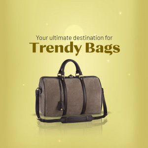 Stylish grey and black duffel bag on a golden background