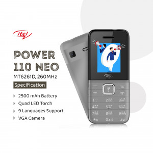 Itel Power 110 Neo mobile phone with specifications