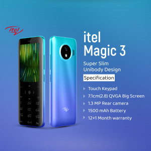 itel Magic 3 Super Slim Unibody Design Feature Phone