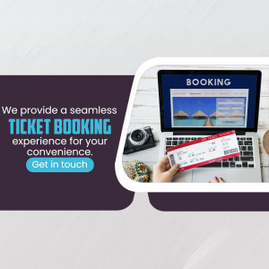 Laptop displaying a booking website with a ticket in hand