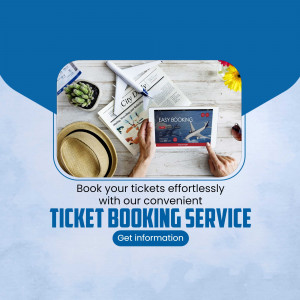 Image of a person booking tickets on a tablet with travel accessories