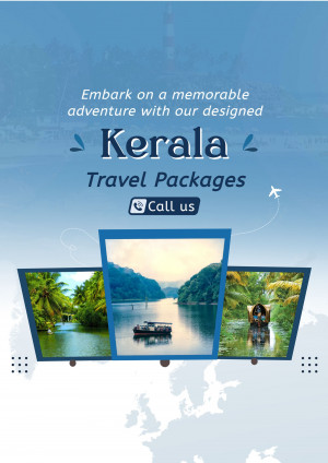 Kerala Travel Packages advertisement with scenic views