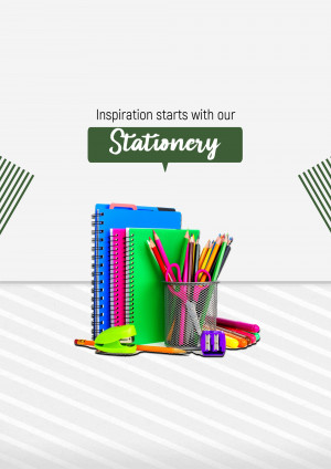 Colorful stationery set with notebooks, pencils, pens, and accessories