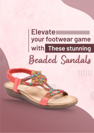 Close-up of beaded sandals on a pink background