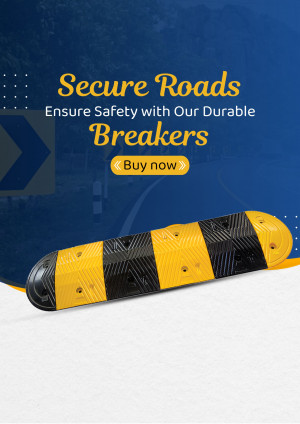Yellow and black speed breaker for road safety