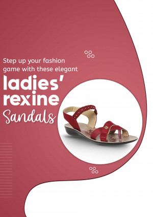 Red Rexine Sandals for Women