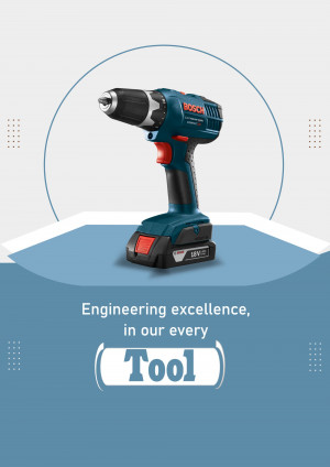 Bosch 18V cordless power drill with battery pack