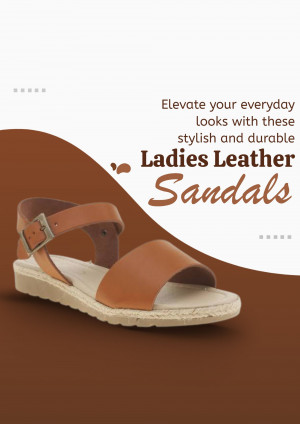 Close-up of brown leather sandals on a neutral background