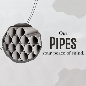 Cross-section of pipes with text 'Our Pipes your peace of mind'