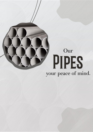 Cross-section of pipes with text 'Our Pipes your peace of mind'