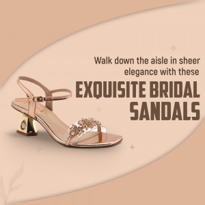 Rose gold bridal sandals with embellished detail
