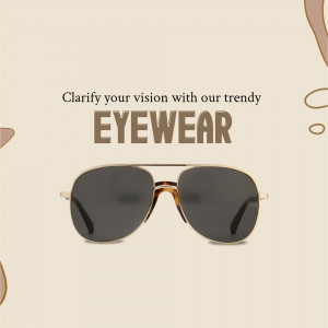 Stylish aviator sunglasses on a beige background with text promoting eyewear.