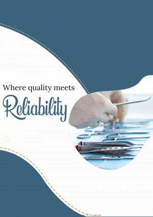 Image depicting surgical instruments and a healthcare professional, emphasizing quality and reliability.