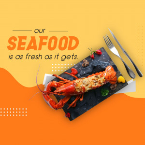 A vibrant image showcasing a cooked lobster on a slate plate with cutlery, promoting fresh seafood.