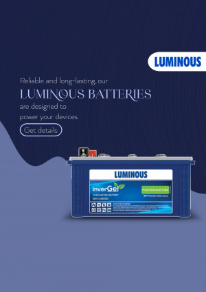 Luminous Inverter Battery with InvergGel technology