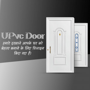 White UPVC doors with decorative panels