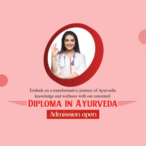 Woman in a white coat with stethoscope promoting Ayurveda Diploma Admission